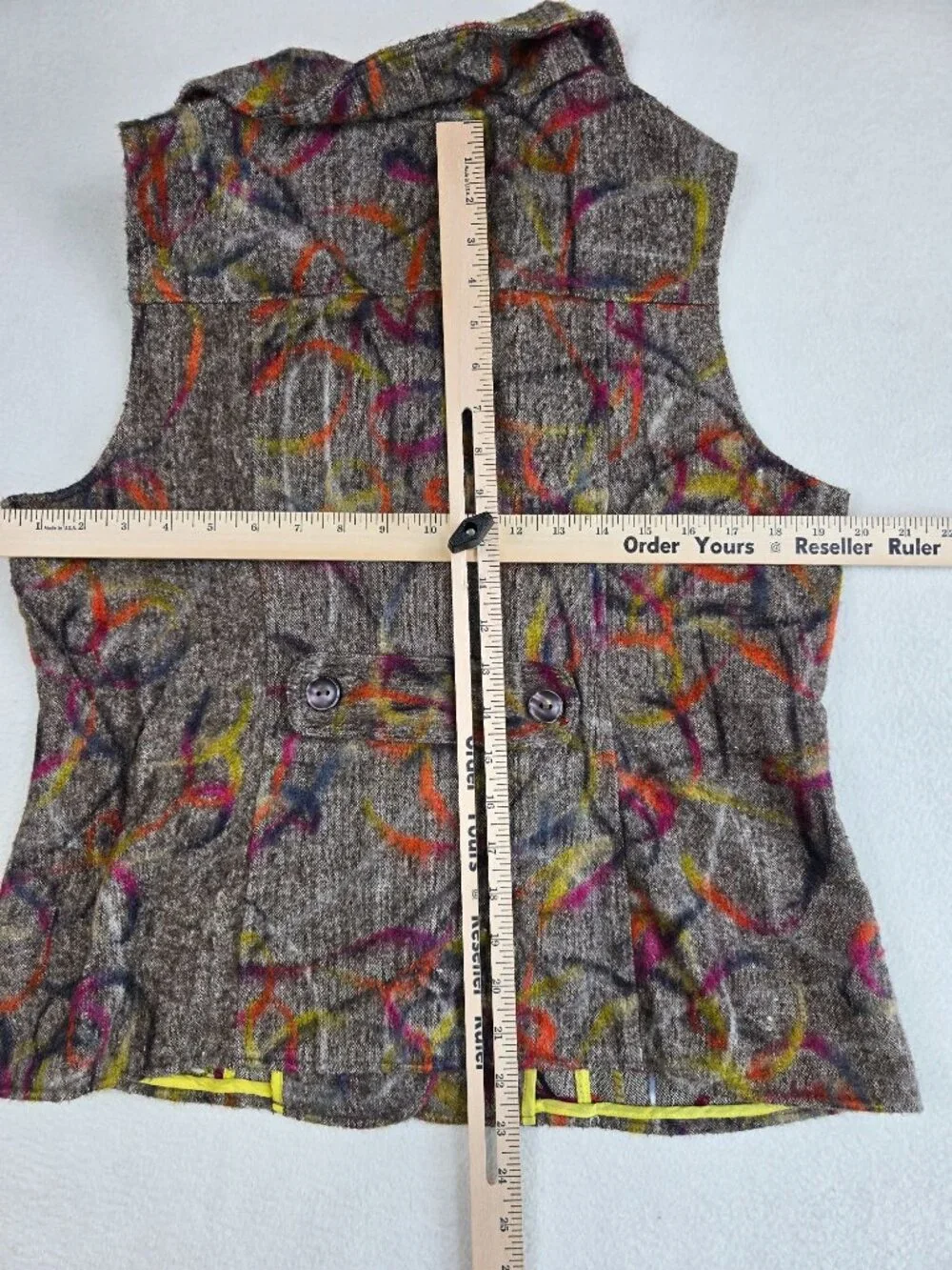 Christopher & Banks Womens Multicolor Button-Front Sleeveless Collar Vest Size M - Picture 5 of 5